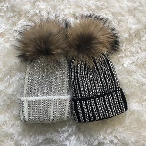 Joules BABY POM POM Tricot Double Pom Pom Hat in Truly Pink